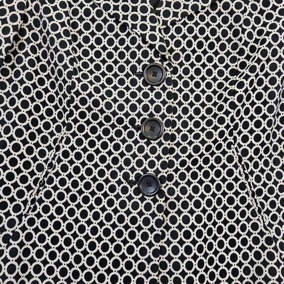 Rafaella Geometric Blazer Coat Jacket Women's Size 10 Black & White Old Money - Picture 8 of 16